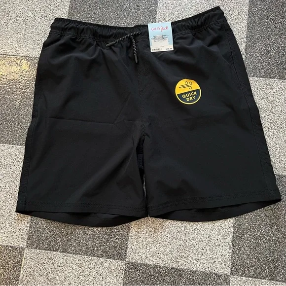 ❤️3/$15 NWT Cat & Jack Black Quick Dry Pull- On Shorts- XXL - Picture 2 of 8
